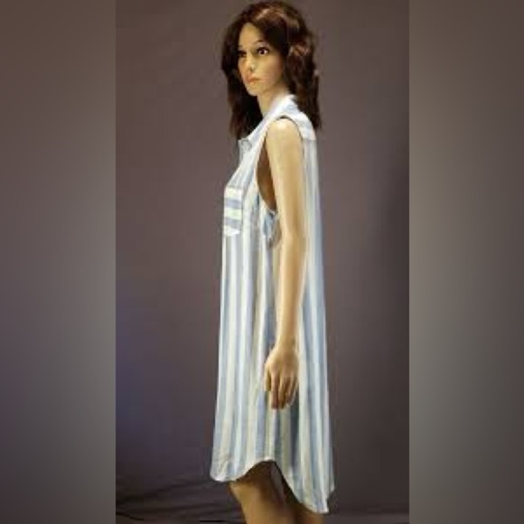 Hope & Harlow Sleeveless Striped Button-Down Shirt Dress 8 - Picture 3 of 8